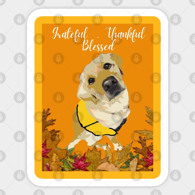 Puppy-In-Training Thanksgiving Sticker by B C Designs